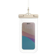 GEMS Waterproof Phone Pouch Solid Plastic Case Beige Fits Up to 7"