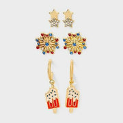 SUGARFIX by BaubleBar Americana Glow Statement Earrings White Red Gold