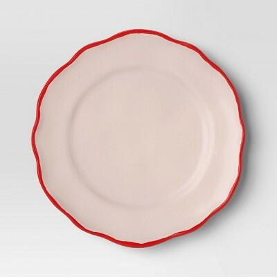 Threshold™ Valentine Stoneware Appetizer Plate 7" Pink Red Rim