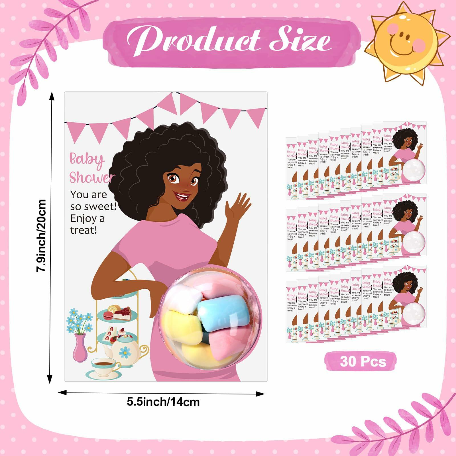 Motiskyy Baby Shower Candy Dome Favors Pink Curly Hair 30 Pack