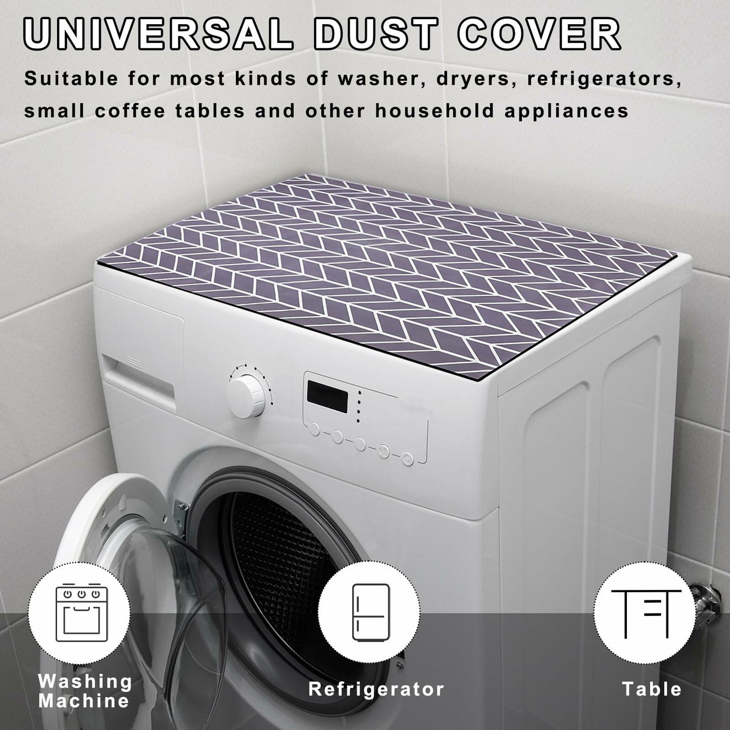 2PCS Washer Dryer Top Covers Non-slip Dust-proof 25.6x23.6''