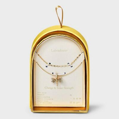 A New Day™ 14K Gold Dipped Dragonfly Pendant Multi-Strand Necklace Gold