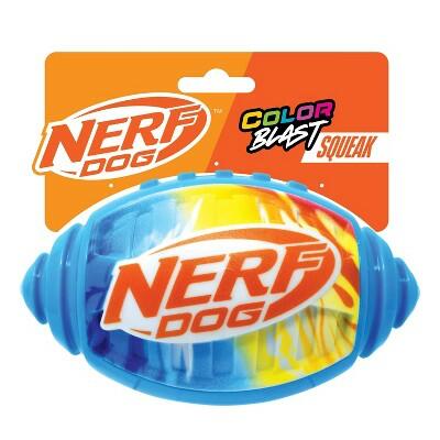 NERF Color Blast Squeak Football Dog Ball Toy TPR Material