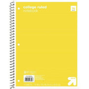 up&up™ Spiral Notebook 1 Subject College Ruled 70 Pages 7.5x10.5 Yellow