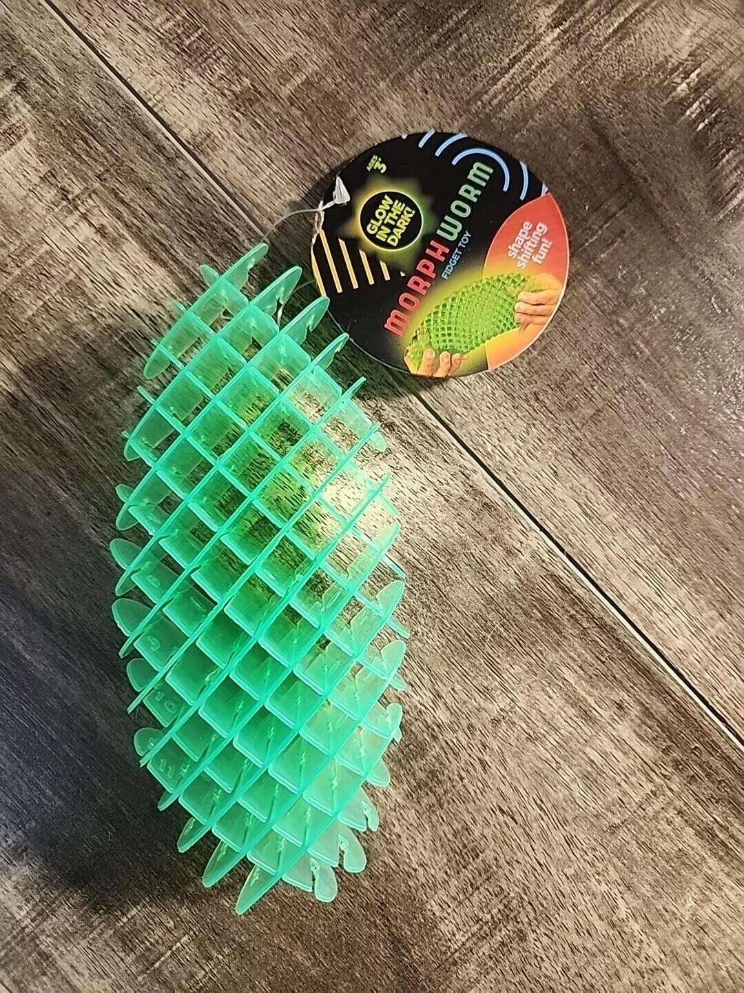 Big Time Toys Morph Worm Glow In The Dark Fidget Toy Green Plastic 3+