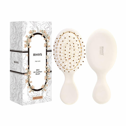 [Like_new] RHOS Mini Hair Brush Travel Size Soft Bristles Beige 1 Pack