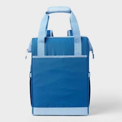 Sun Squad Backpack Cooler 24 Cans 20.4qt Blue Zip Closure Adjustable Straps