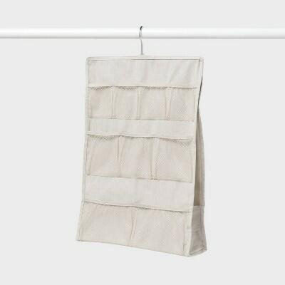 Brightroom Hanging Fabric Organizer for Accessories Beige 16x23 In Canvas