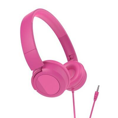 Gems Wired Headphones Foldable Pink Foam Ear Cushions 3.5mm Jack