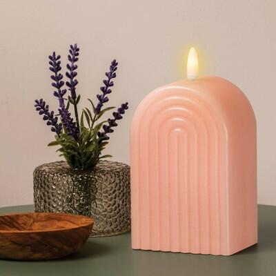 West & Arrow Teen 6.3" Flameless Arch Candle Pink 1 Pack