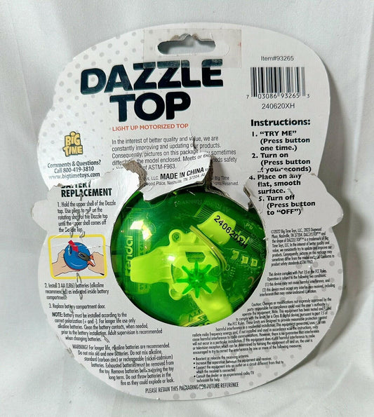 Big Time Toys Dazzle Top Light-Up Motorized Toy Glows Spins Vintage