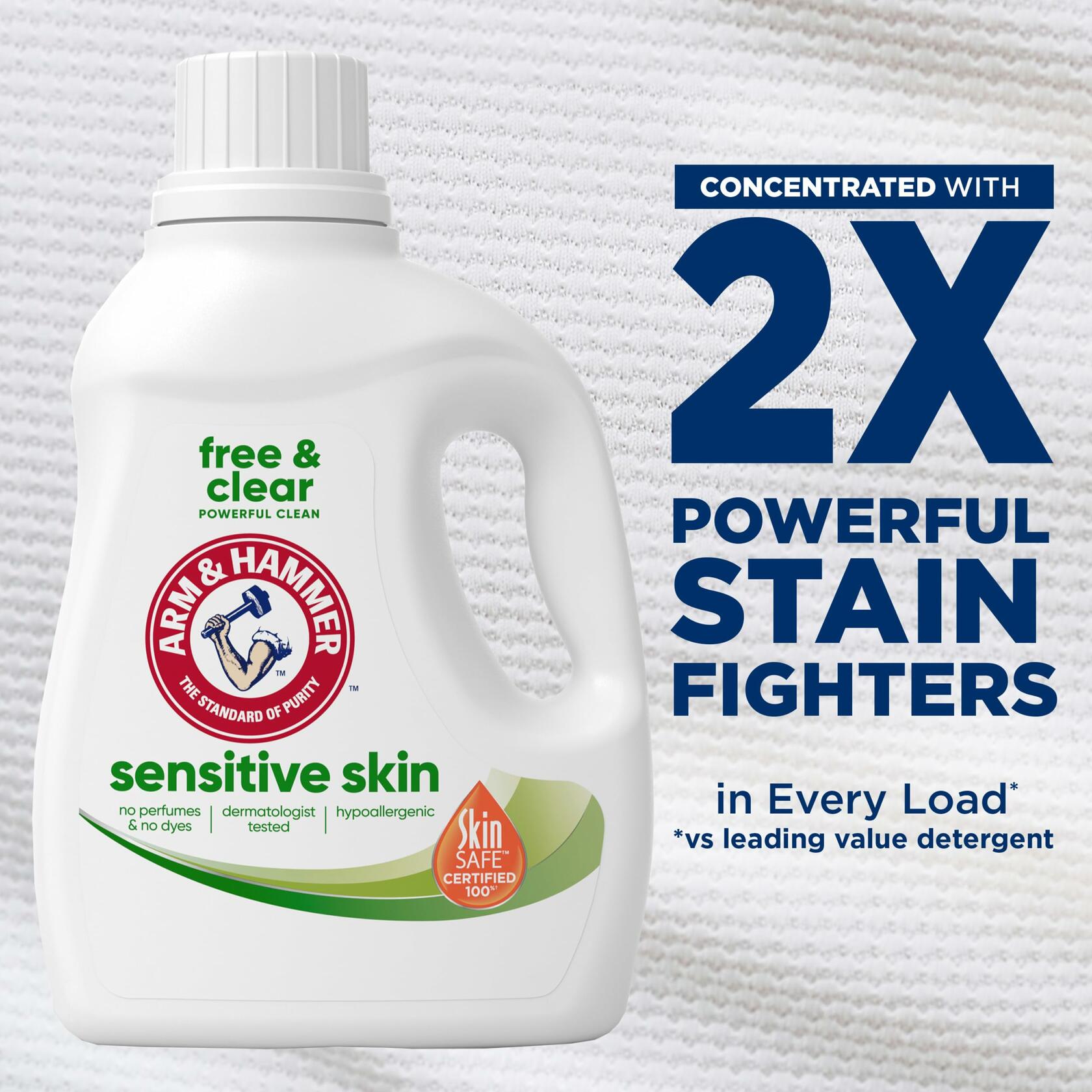 ARM & HAMMER Sensitive Skin Free&Clear Liquid Laundry Detergent 105oz 105 Loads