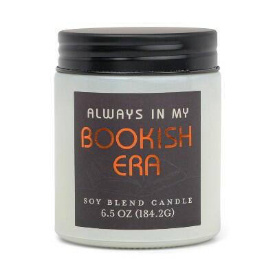 Bookish Era Candle Green Tea Bamboo Scent White Glass 1 Pack