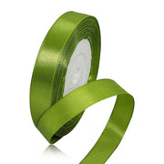 Solid Color Satin Ribbon 5/8in x 25yd Olive Green Fabric for Crafts