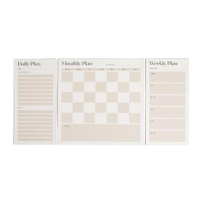 U Brands Vinyl Magnetic Planner Value Pack 14x14 & 7x14 White 3pc