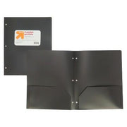 up&up 2 Pocket Plastic Folder Black Polypropylene Presentation Binder