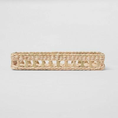 Threshold Woven Tray Natural Brown Small Rattan Decorative Tray