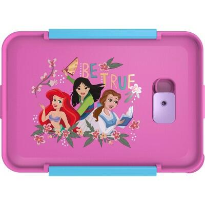 Zak Designs Disney Princess 3-Section Pink Plastic Bento Box 2-Pack