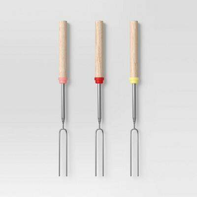 Sun Squad™ Extension Forks Warm Colorway Stainless Steel Wooden Handle