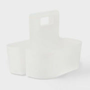 Brightroom Frosted Bath Caddy Plastic - Compact Bathroom Organizer