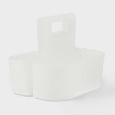 Brightroom Frosted Bath Caddy Plastic - Compact Bathroom Organizer