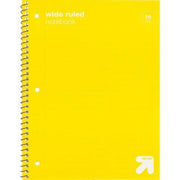 Up&up™ Wide Ruled 1 Subject Spiral Notebook Yellow 7.5x10.5 70 Pages