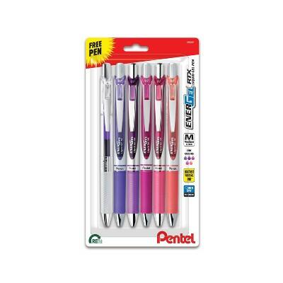 Pentel EnerGel RTX Passion Expressions Pack 0.7mm 5 Pack Gel Pens