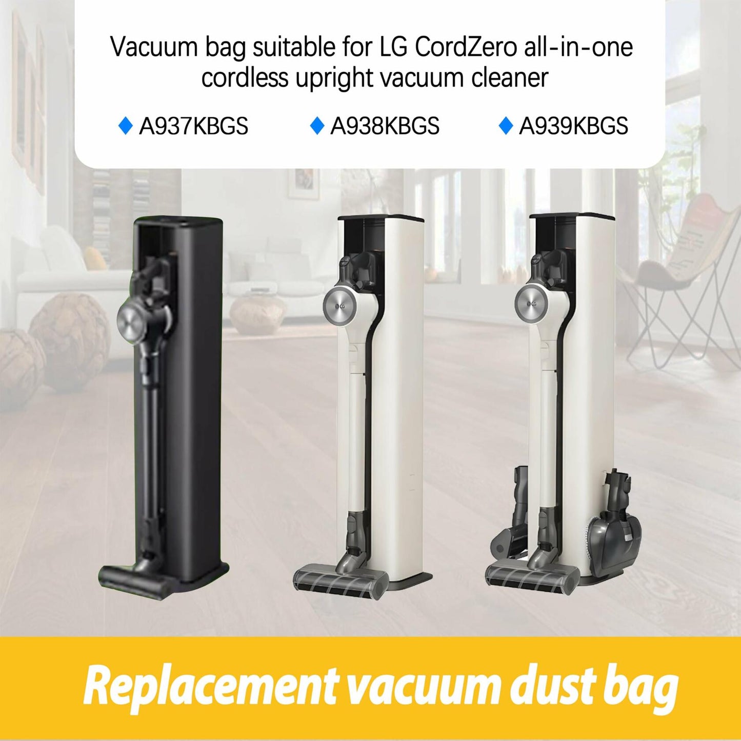 LG Vacuum Dust Bags CordZero All-in-One Cleaner A939KBGS Set of 8
