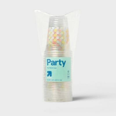 up&up Disposable Clear Checkered Cup 18oz 30ct