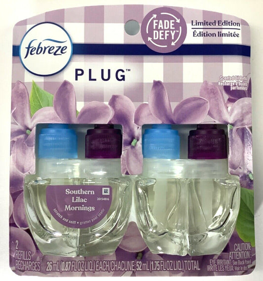 Febreze Plug Dual Refill Southern Lilac Mornings Scent 0.87fl oz 2 Pack Beige