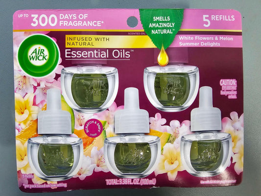 Air Wick Scented Oils Summer Delights 0.67oz 5 Count White Florals Melon Vanilla