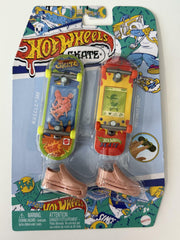 Hot Wheels Skate Miniature Finger Skateboard Set 2 Pack Red Yellow Green Blue