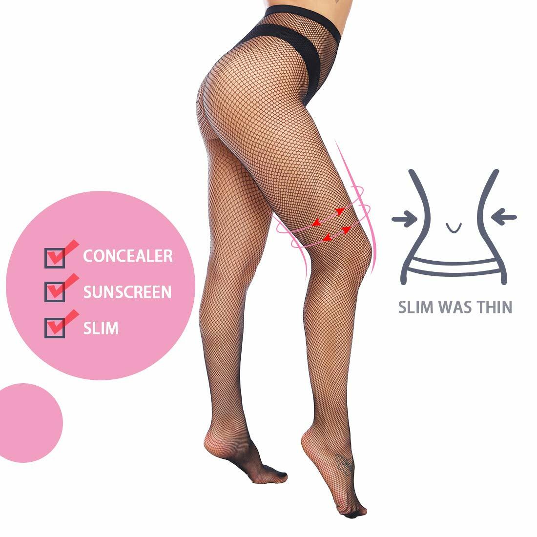 [Like New] Fafulan Fishnet Stockings for Women, Black Fishnets Fish Net Stocking High Waist
