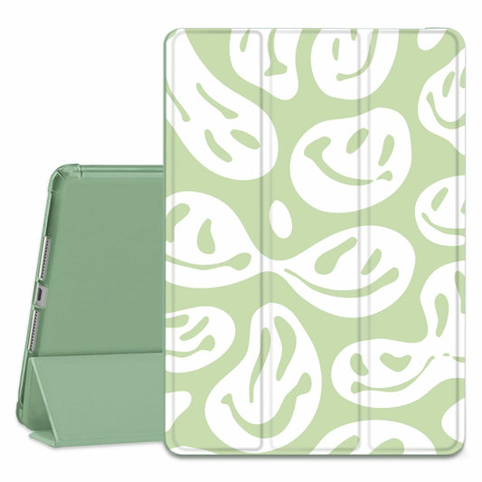 Wihytec iPad 5th/6th Gen Case Green Face Pencil Holder Trifold Stand
