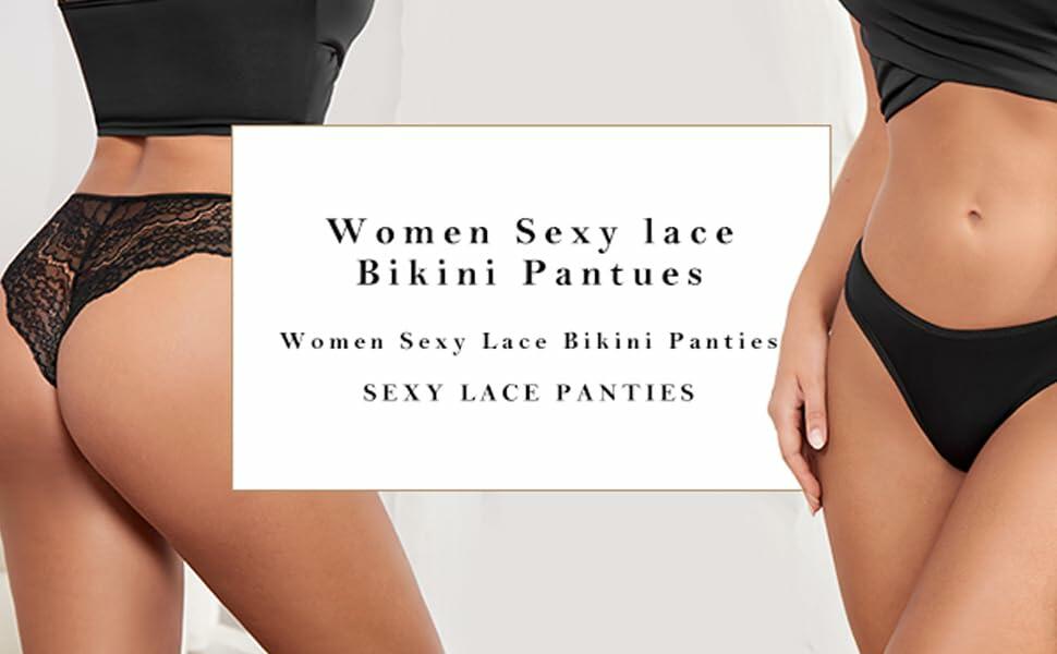 Fem&Fata Sexy Lace Hipster Bikini Underwear Black&White Size M