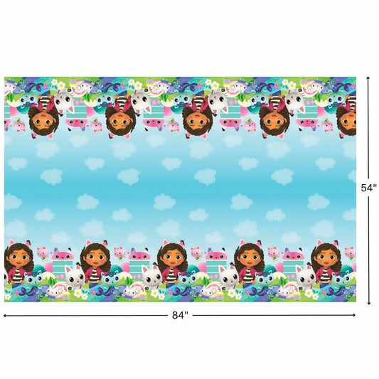 Unique Gabby's Dollhouse Plastic Table Cover 54x84 Inch Party Decor