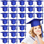 BeapTcely Preschool Grad Caps with Tassel Blue 30 Count Child Size