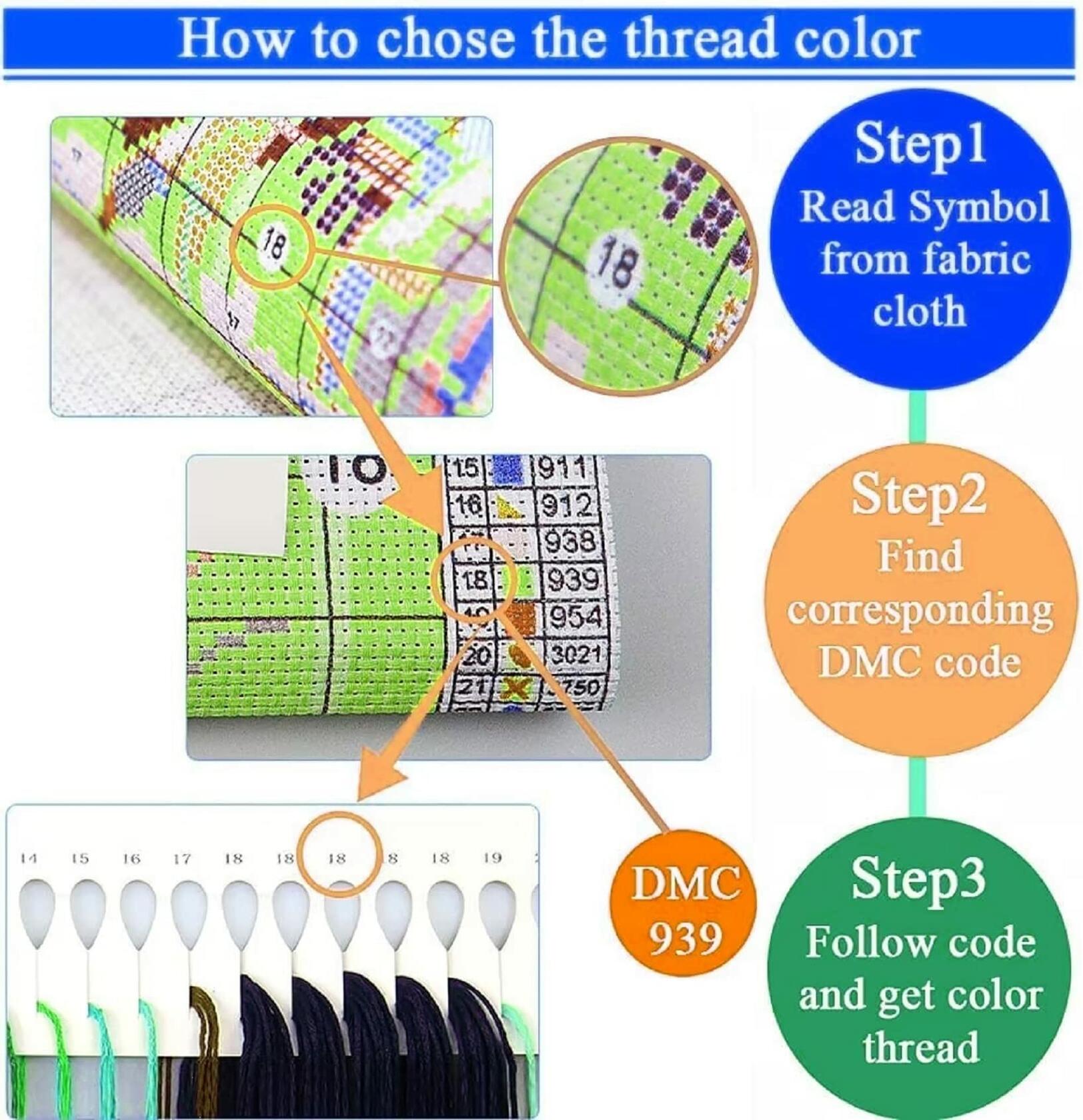 Magxvouy Cross Stitch Embroidery Kit Flower Cat 18x18 inch Colour Arts 15