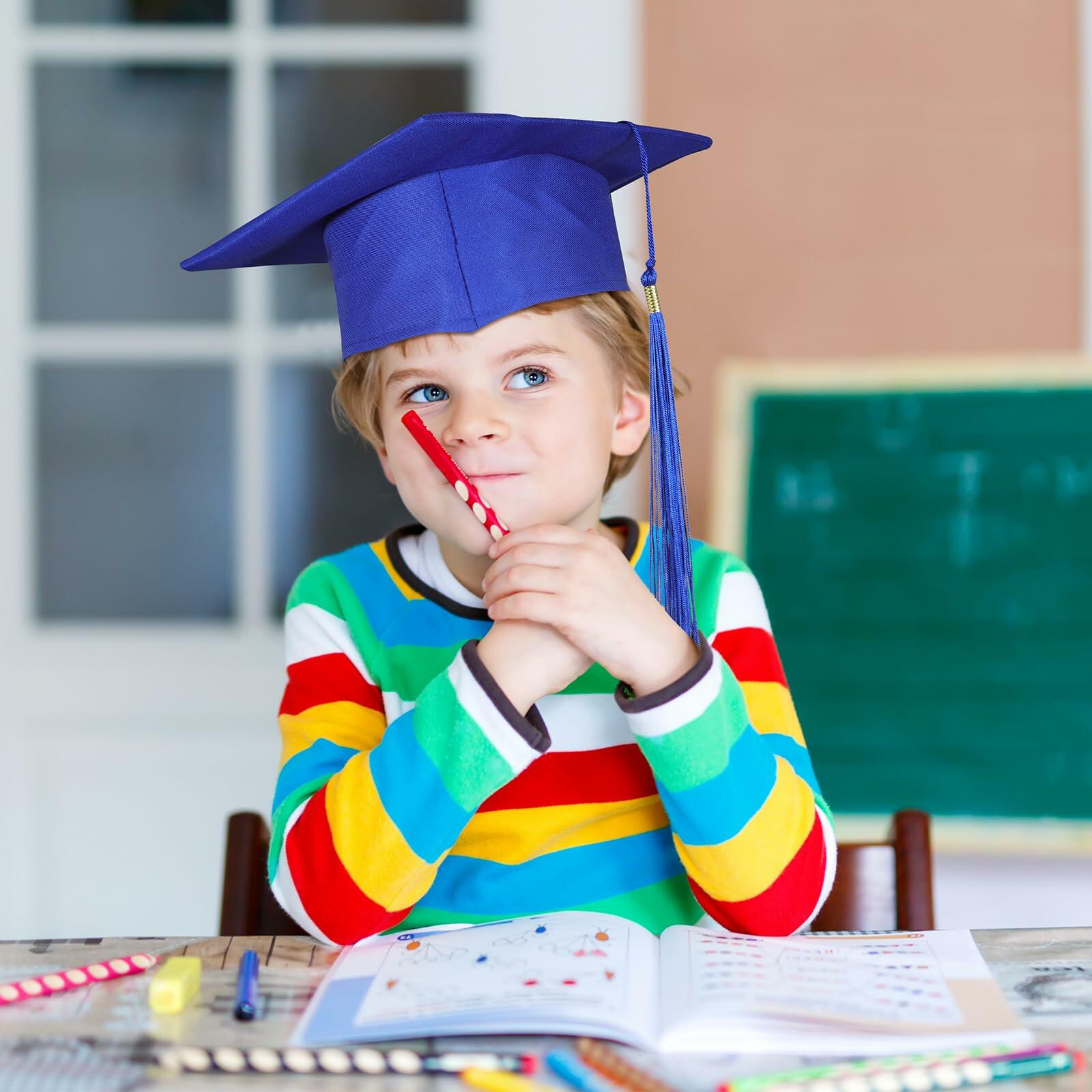BeapTcely Preschool Grad Caps with Tassel Blue 30 Count Child Size