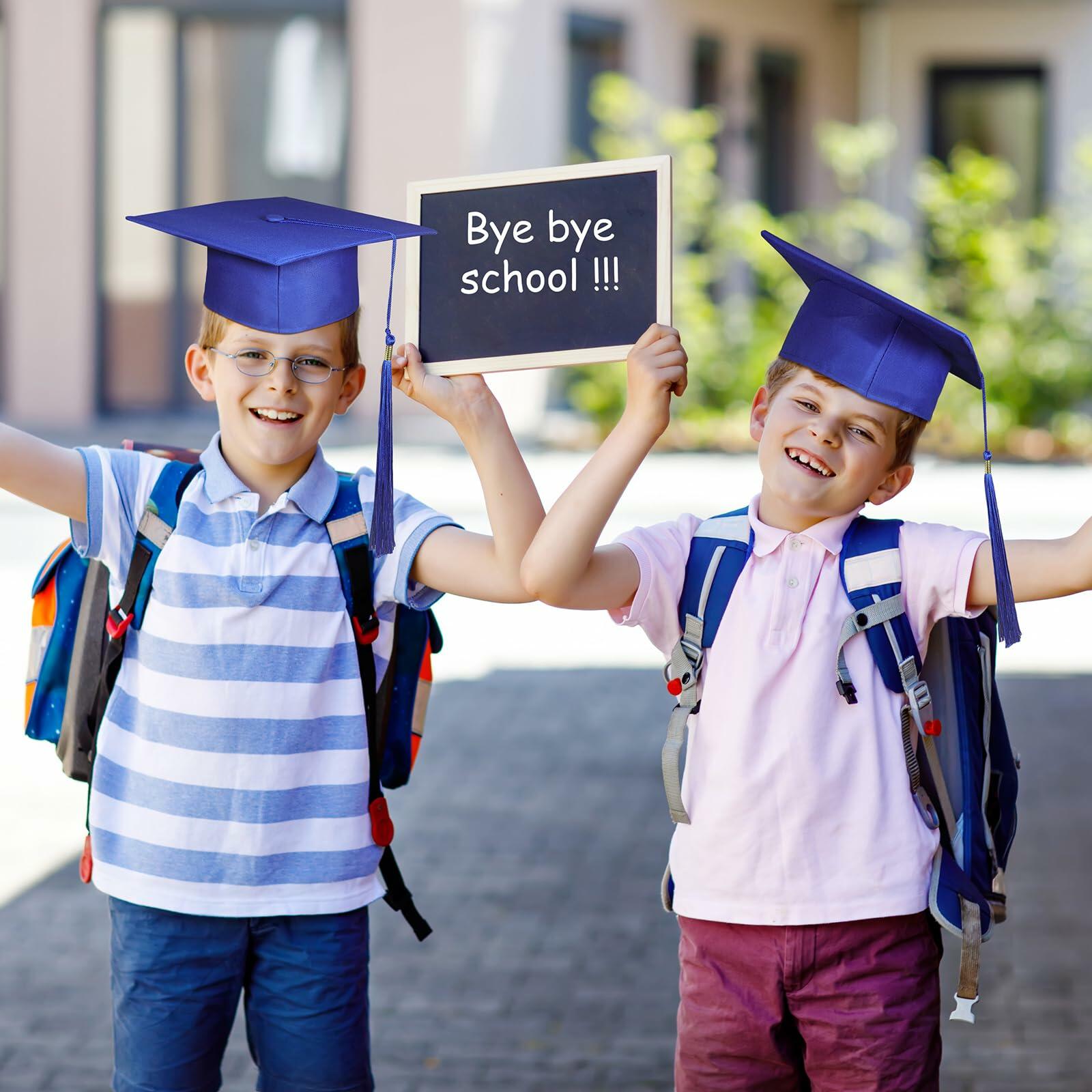 BeapTcely Preschool Grad Caps with Tassel Blue 30 Count Child Size