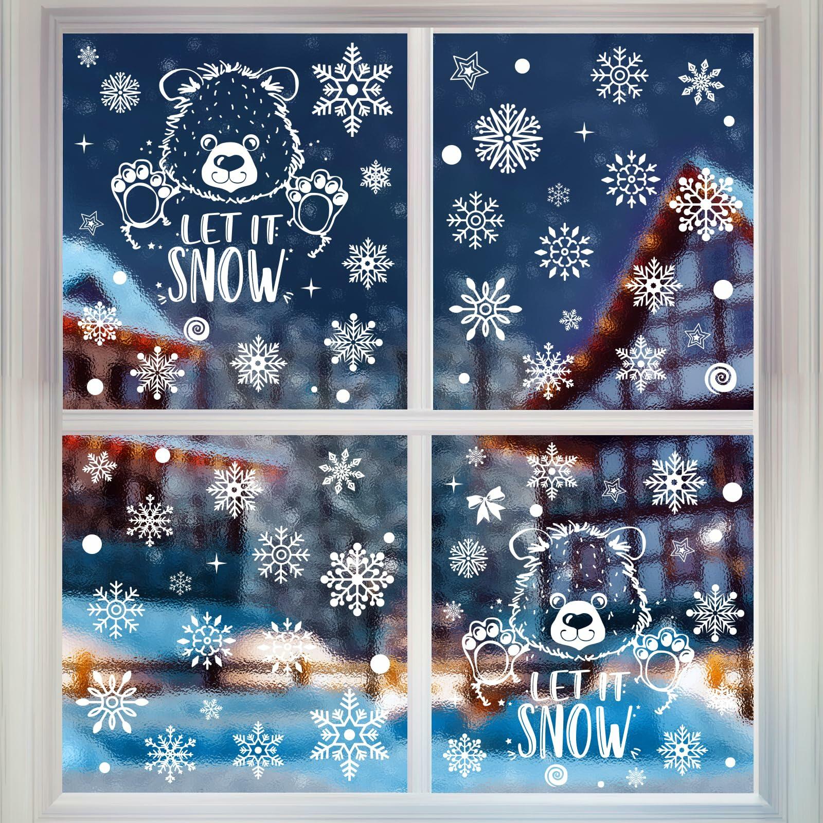 AivaToba 203 Pcs Christmas Window Clings, Double Side Window Clings