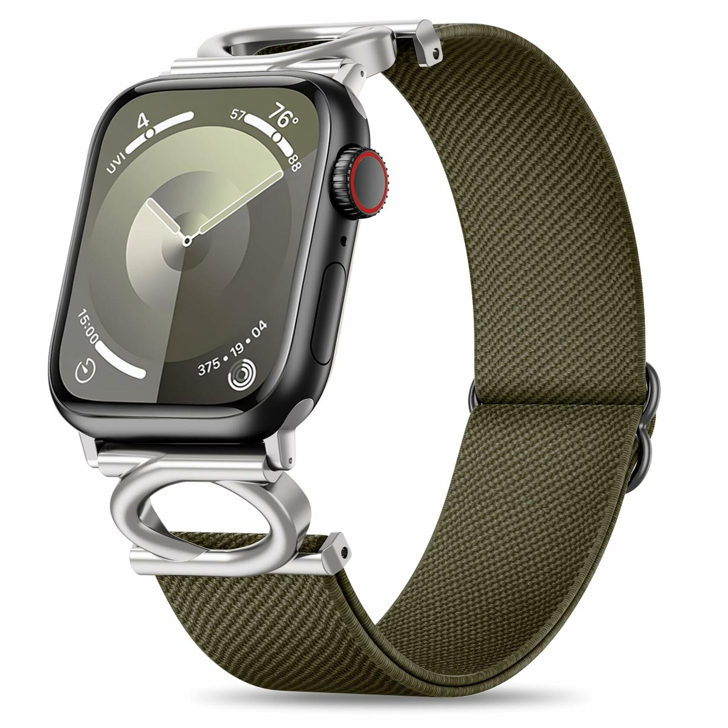Double-C Nylon Band for Apple Watch 41/45mm Adjustable Strap Sage Green
