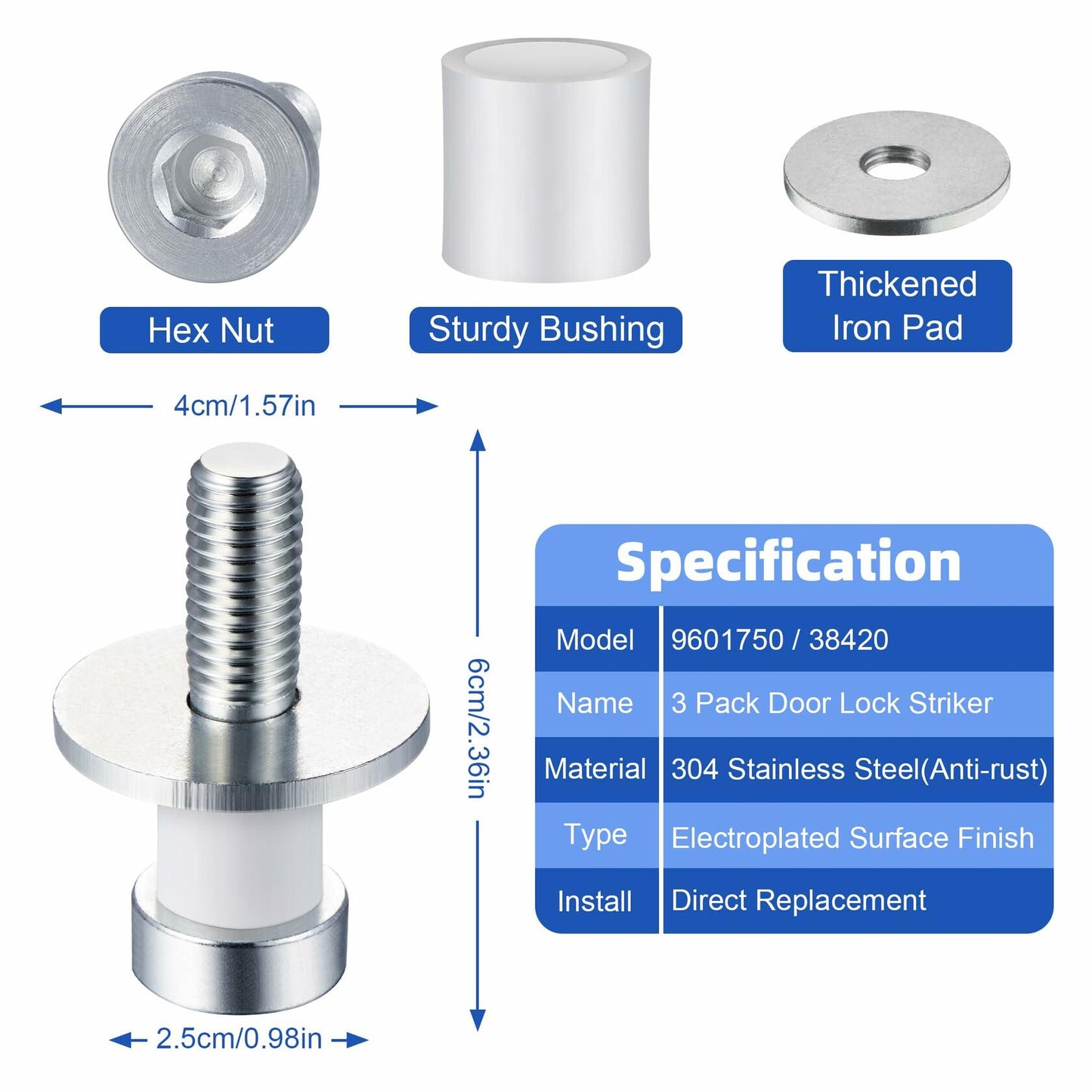 Dreyoo 3 Pack Door Striker Bolt Latch Kit GMC 1971-87 Black