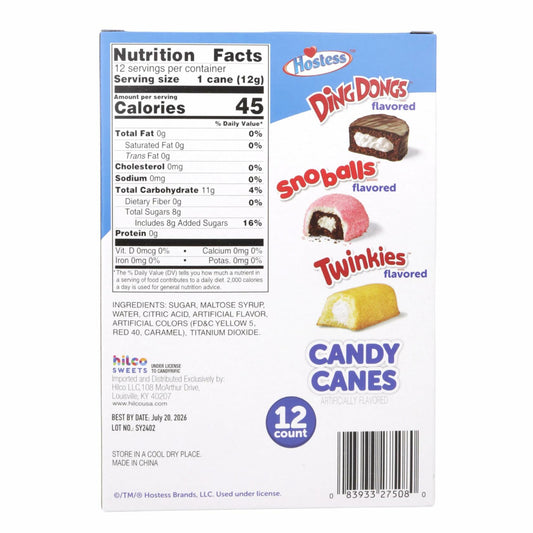 BestBy07/26 Hostess Assorted Candy Canes Ding Dongs Snoballs Twinkies 12 Ct Box