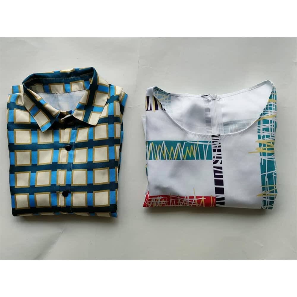 MYUPDALIN Women Halloween Eleven Costume Shirt Striped Dress