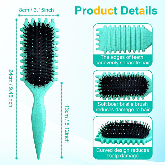 [Like New] Candy Brush Curly Hair Defining Boar Bristle Brush Green