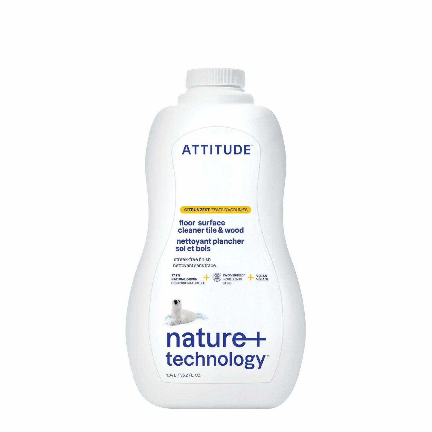 ATTITUDE Floor Cleaner Citrus Zest 35.2oz Vegan Plant-Based EWG Verified