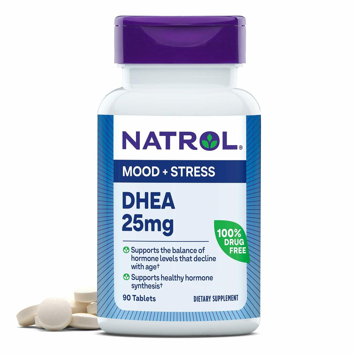Natrol Mood & Stress DHEA 25mg Supplement 90 Tablets