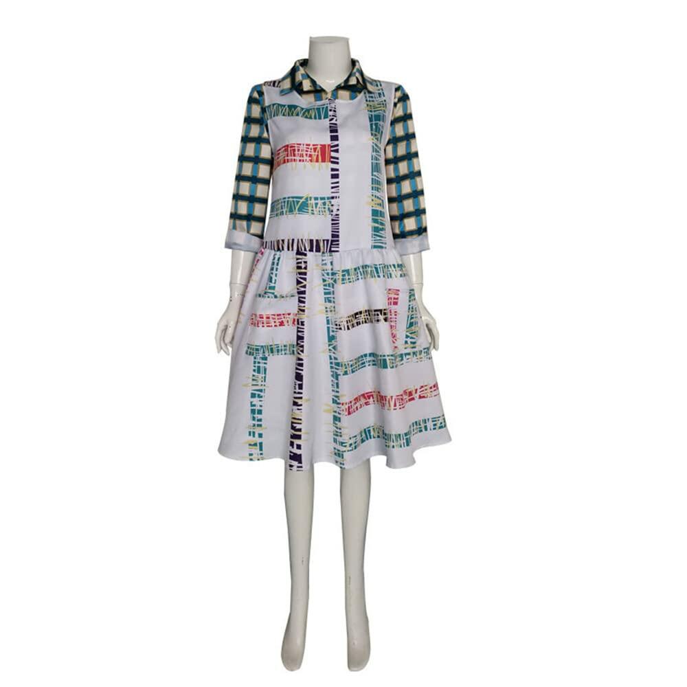 MYUPDALIN Women Halloween Eleven Costume Shirt Striped Dress