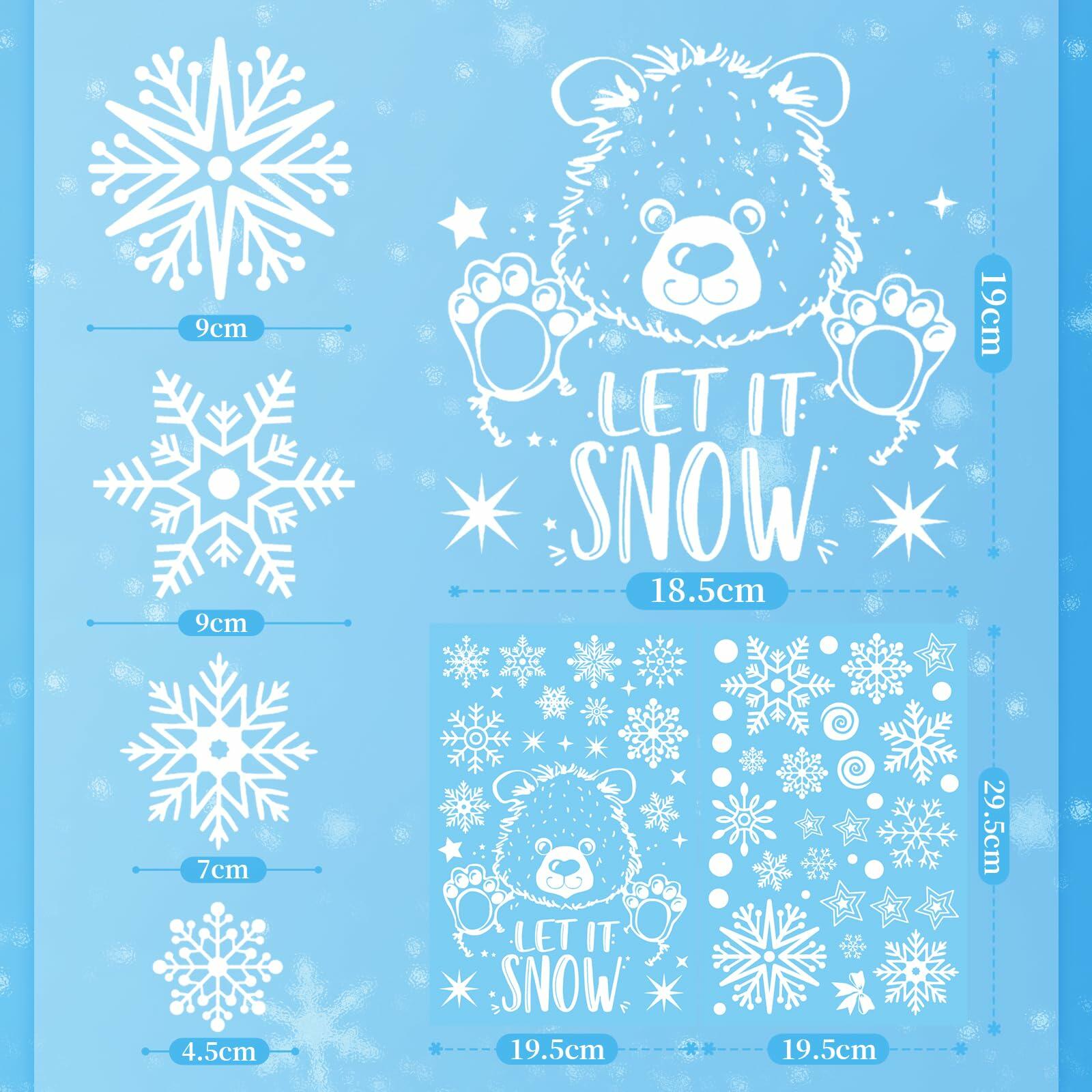 AivaToba 203 Pcs Christmas Window Clings, Double Side Window Clings